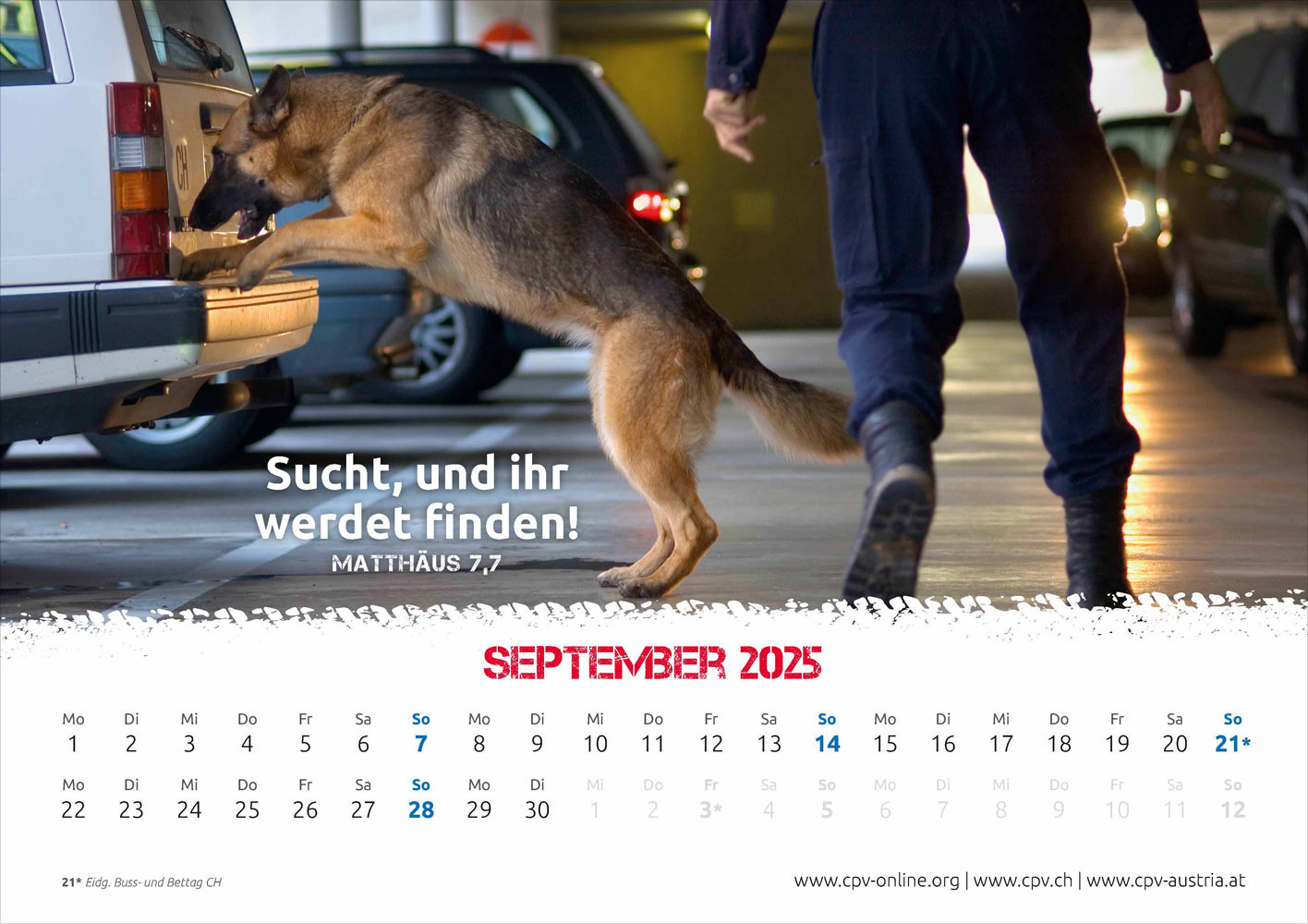 Mit Gott bei der Polizei 2025 - Wandkalender