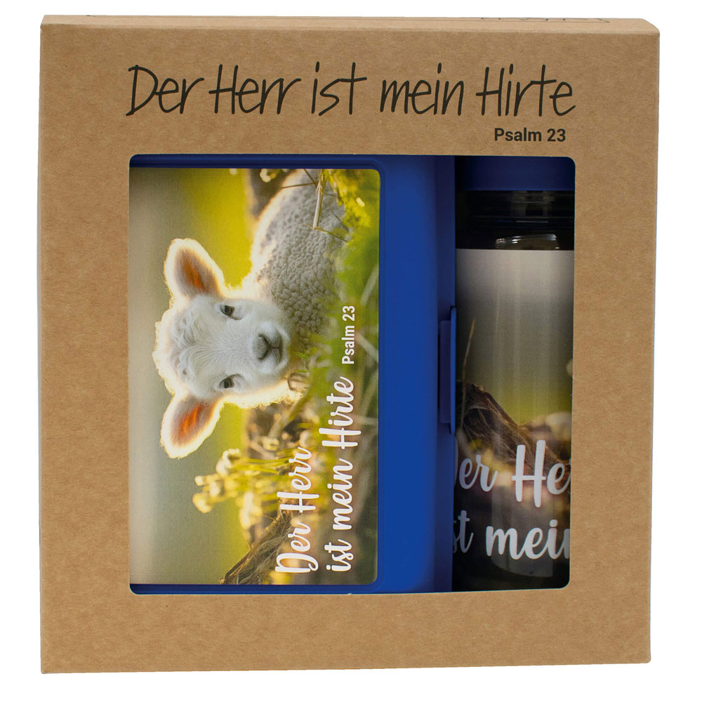 Set: Trinkflasche und Vorratsdose - blau