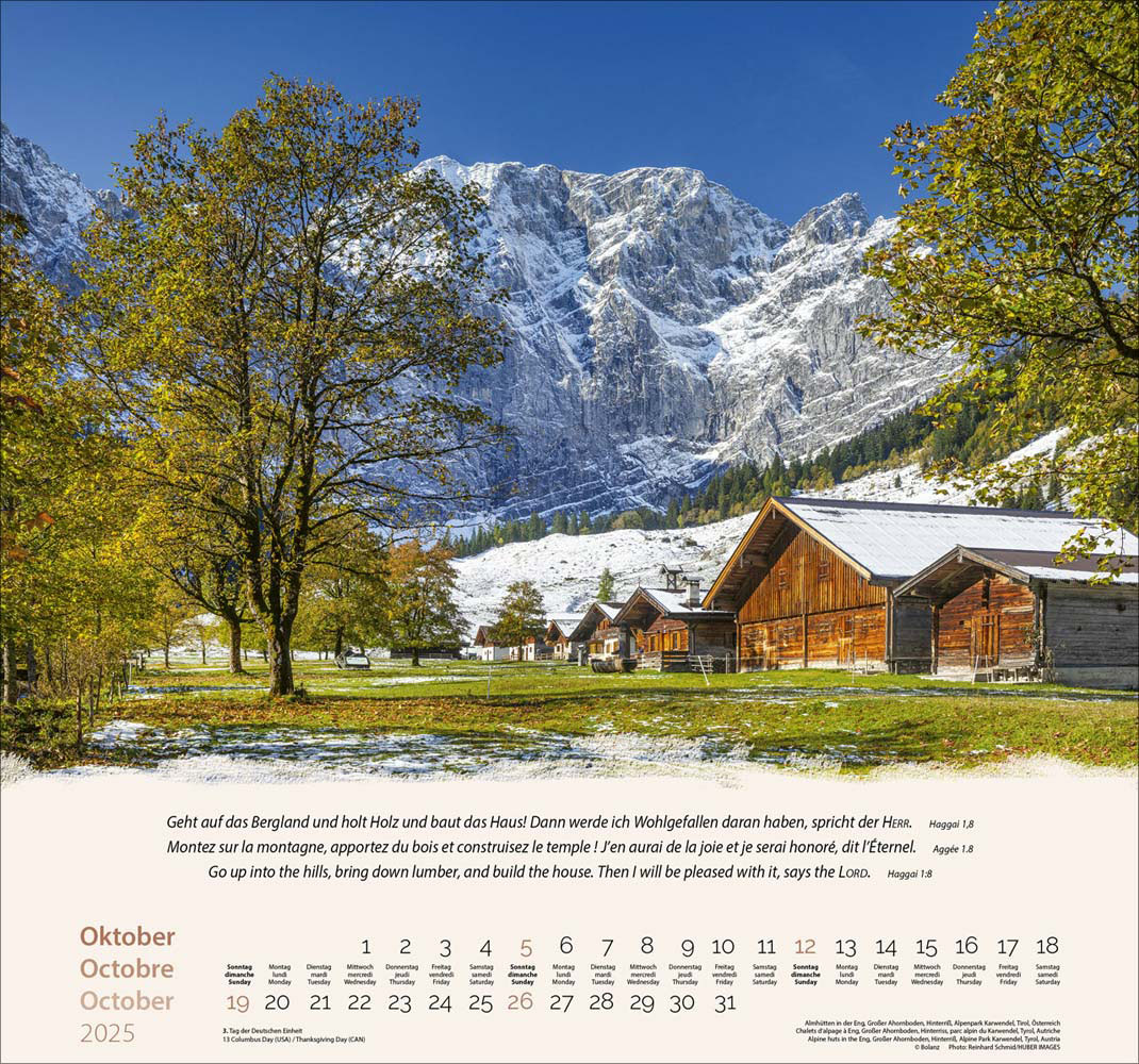 Berge 2025 - Wandkalender