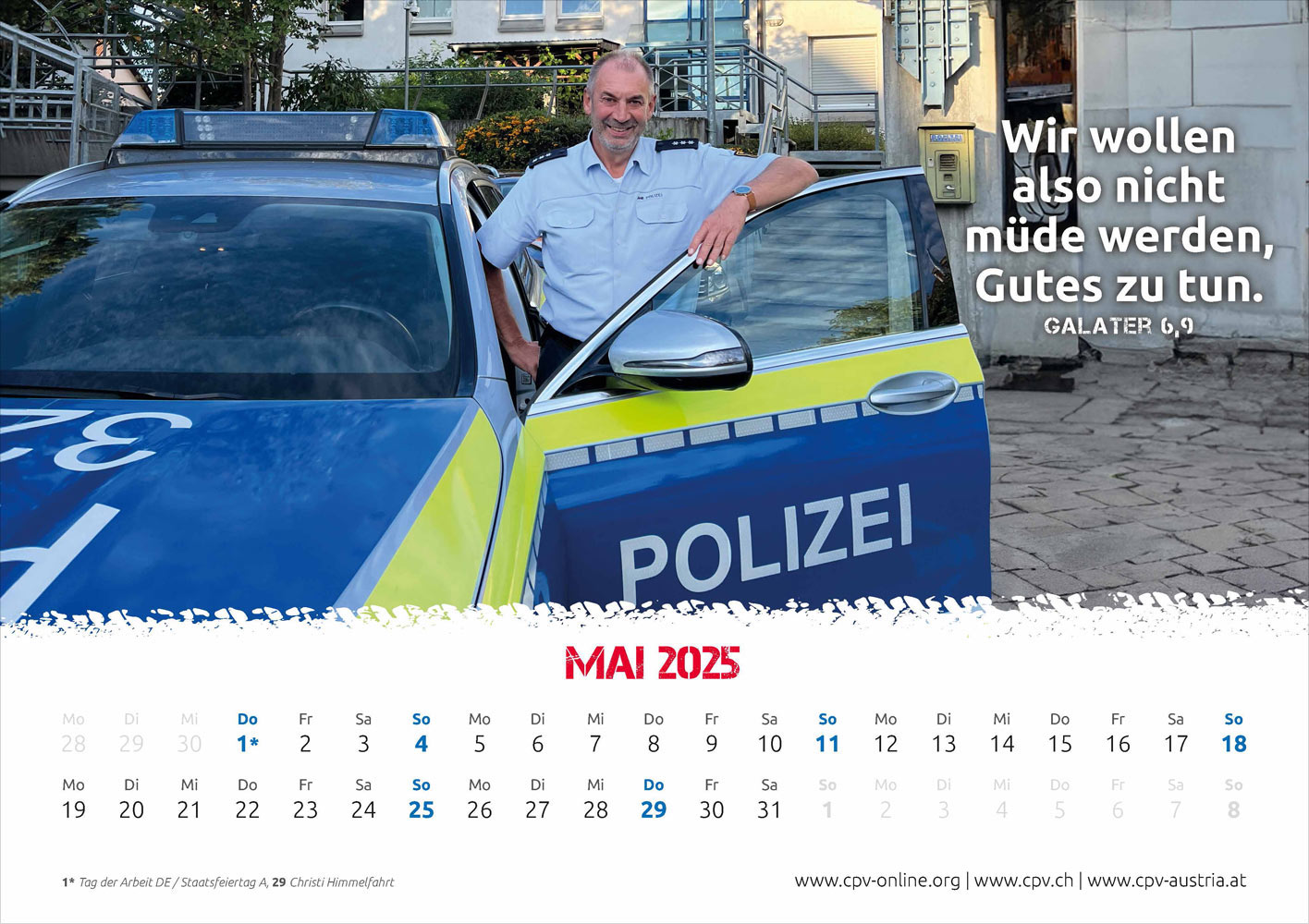 Mit Gott bei der Polizei 2025 - Wandkalender