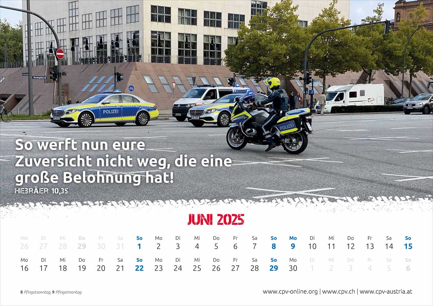 Mit Gott bei der Polizei 2025 - Wandkalender