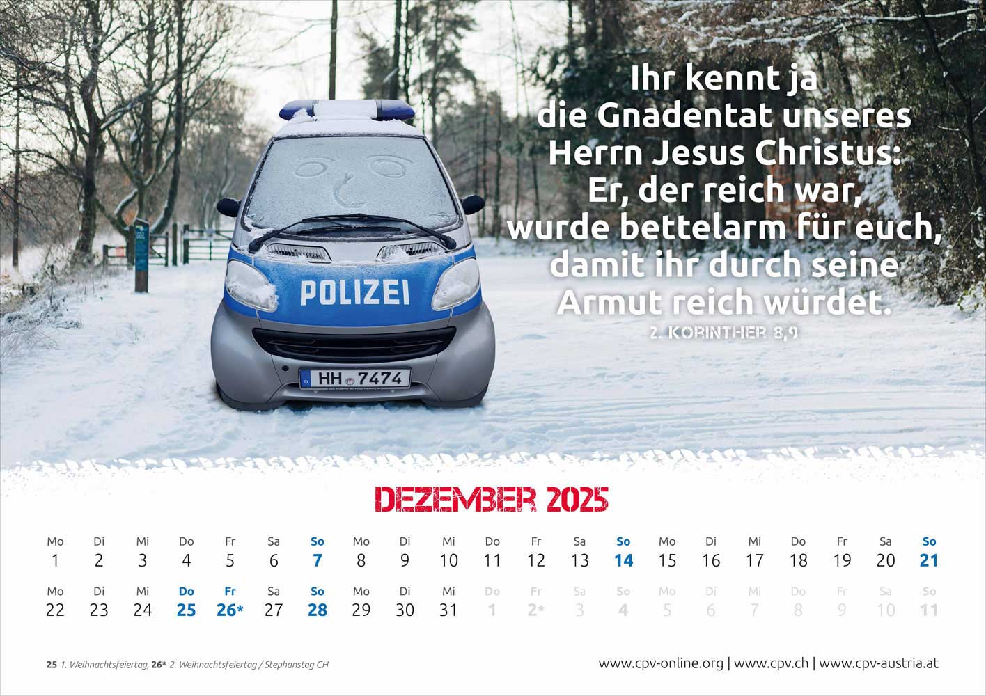 Mit Gott bei der Polizei 2025 - Wandkalender