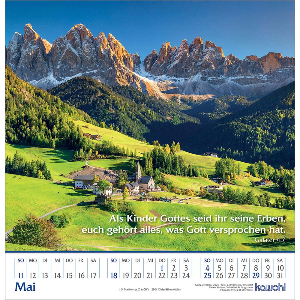 Glanz der Berge 2025 - Wandkalender