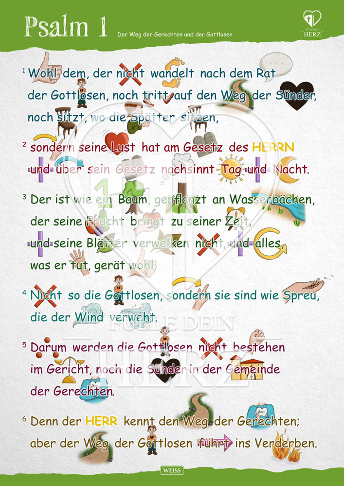 Bibelvers Poster - Der Weg der Gerechten und der Gottlosen