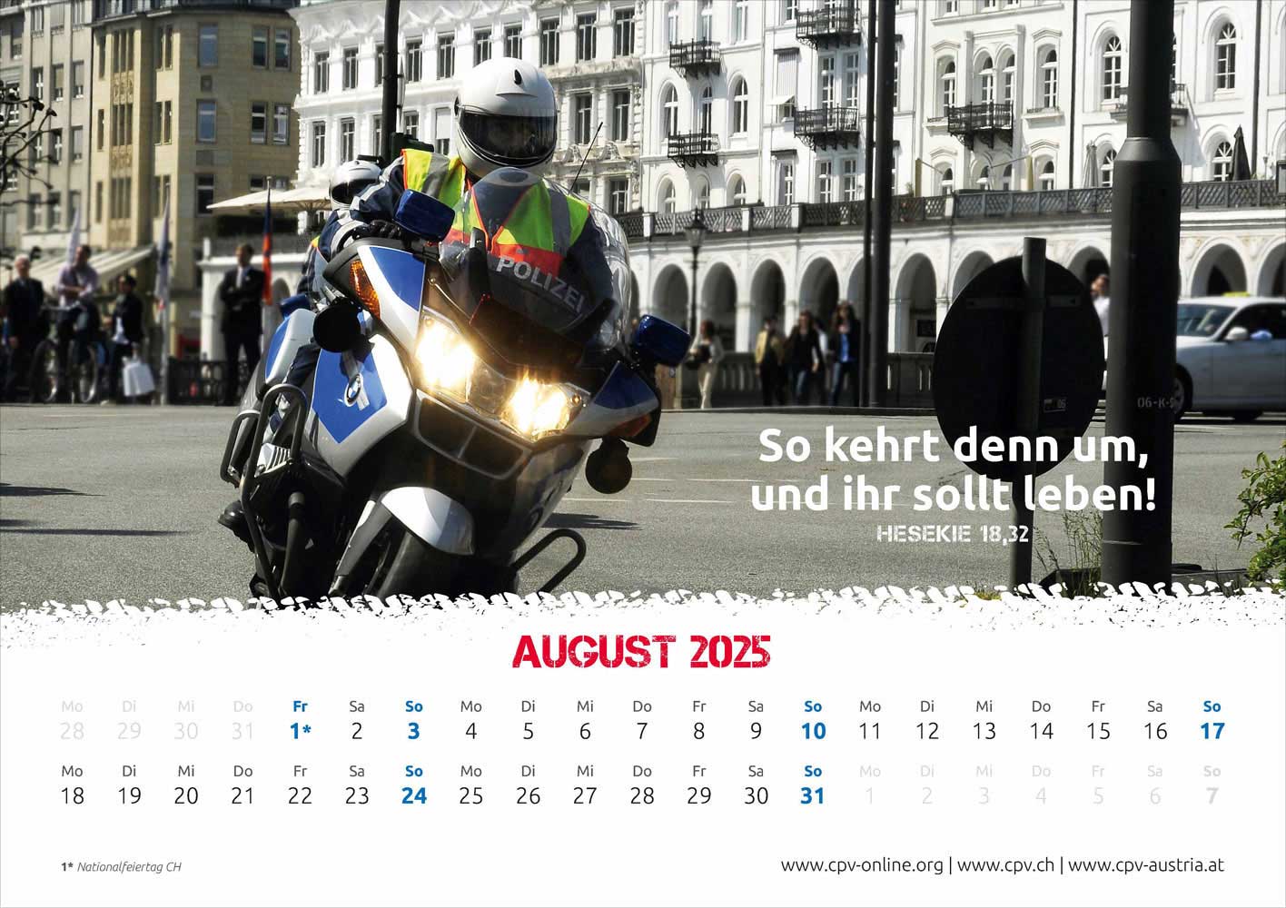 Mit Gott bei der Polizei 2025 - Wandkalender