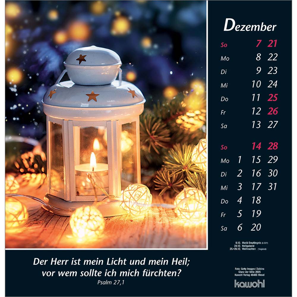 Glanz der Stille 2025 - Wandkalender