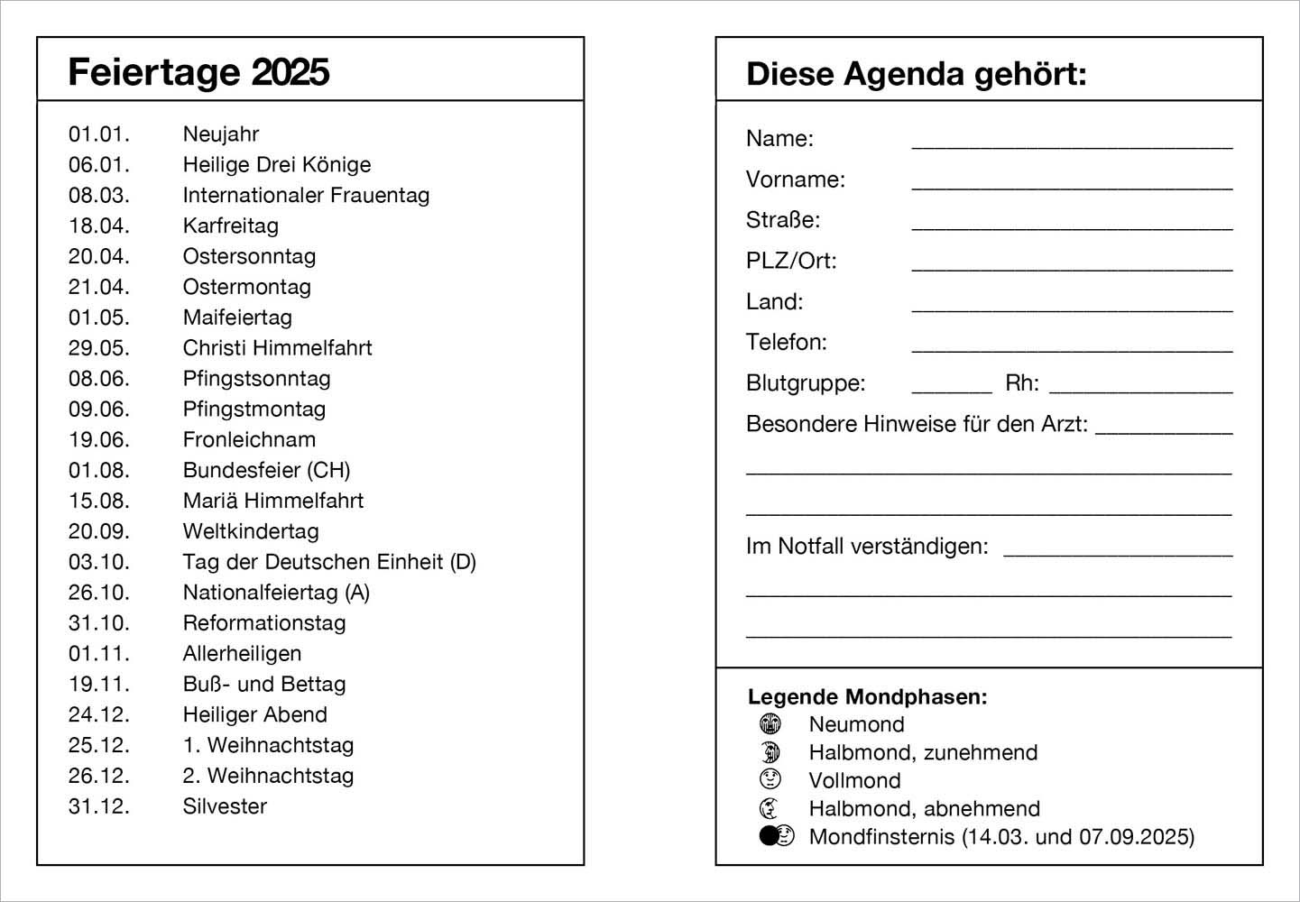 Farbfoto-Agenda 2025