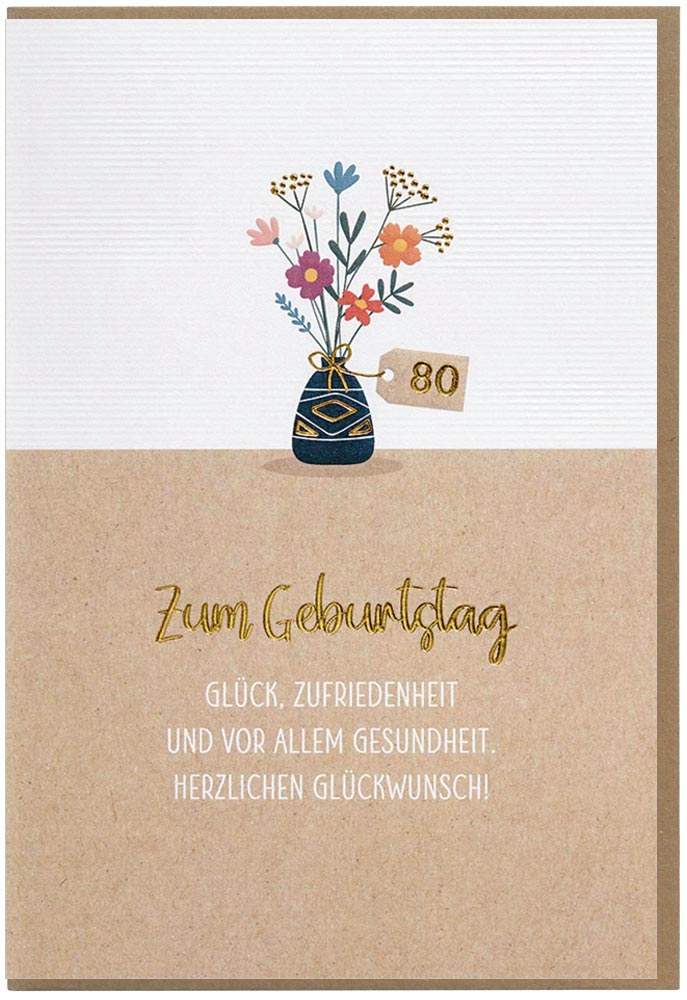 Faltkarte "Zum Geburtstag - 80"