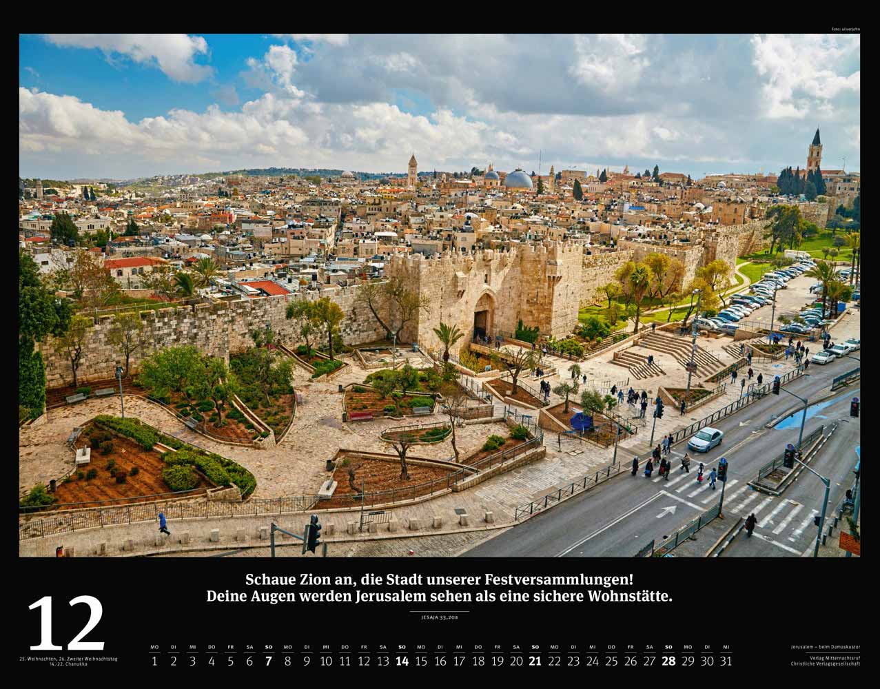 Israel 2025 - Wandkalender (Schwarz)