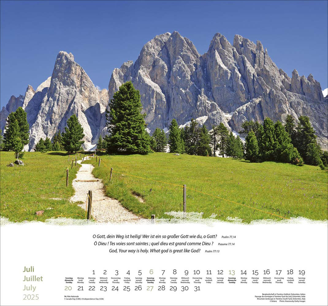 Berge 2025 - Wandkalender