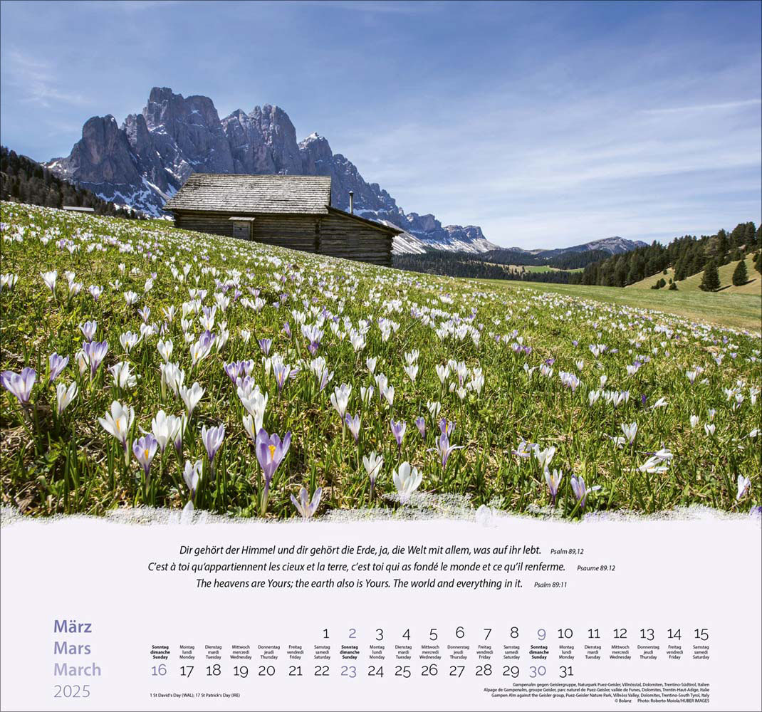 Berge 2025 - Wandkalender