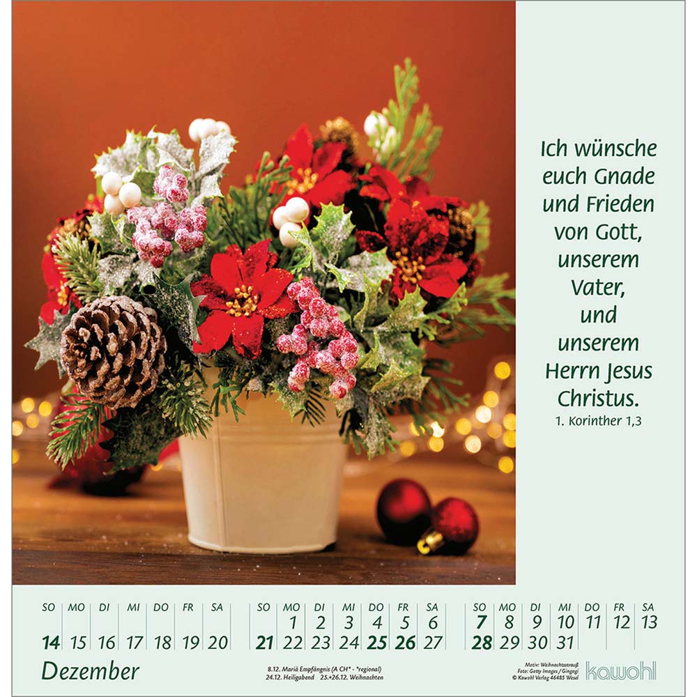 Blumengrüße 2025 - Wandkalender