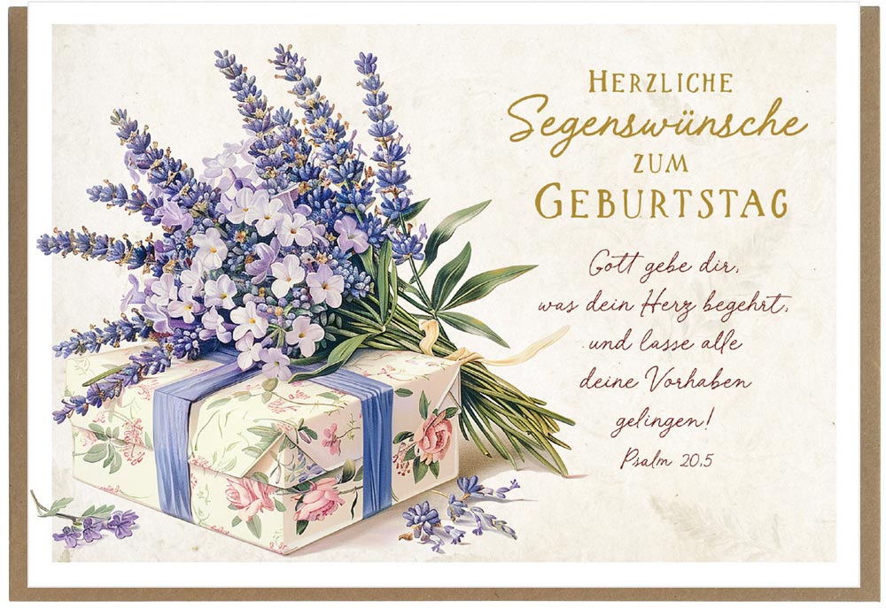 Faltkarte "Segen Gottes" - Lavendel