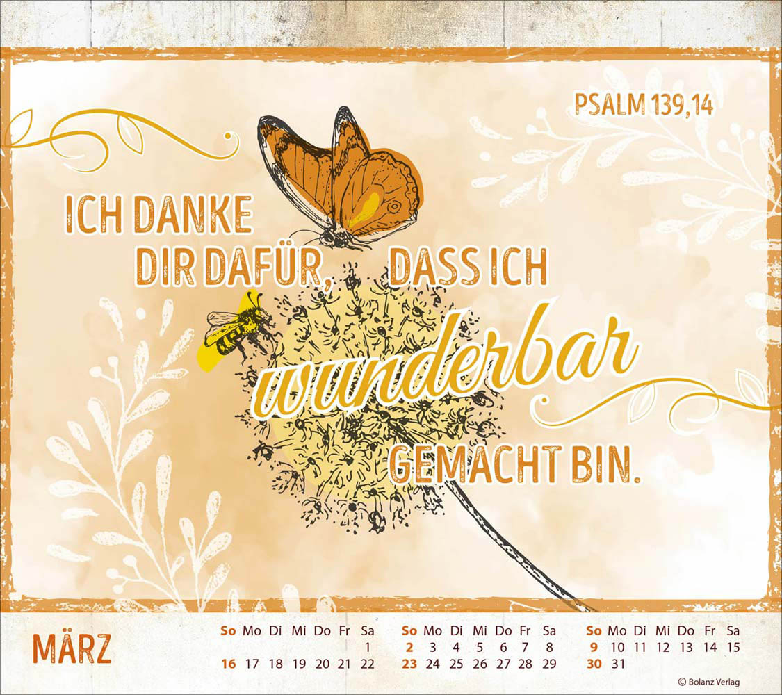 Starke Worte 2025 - Vintage - Tischkalender