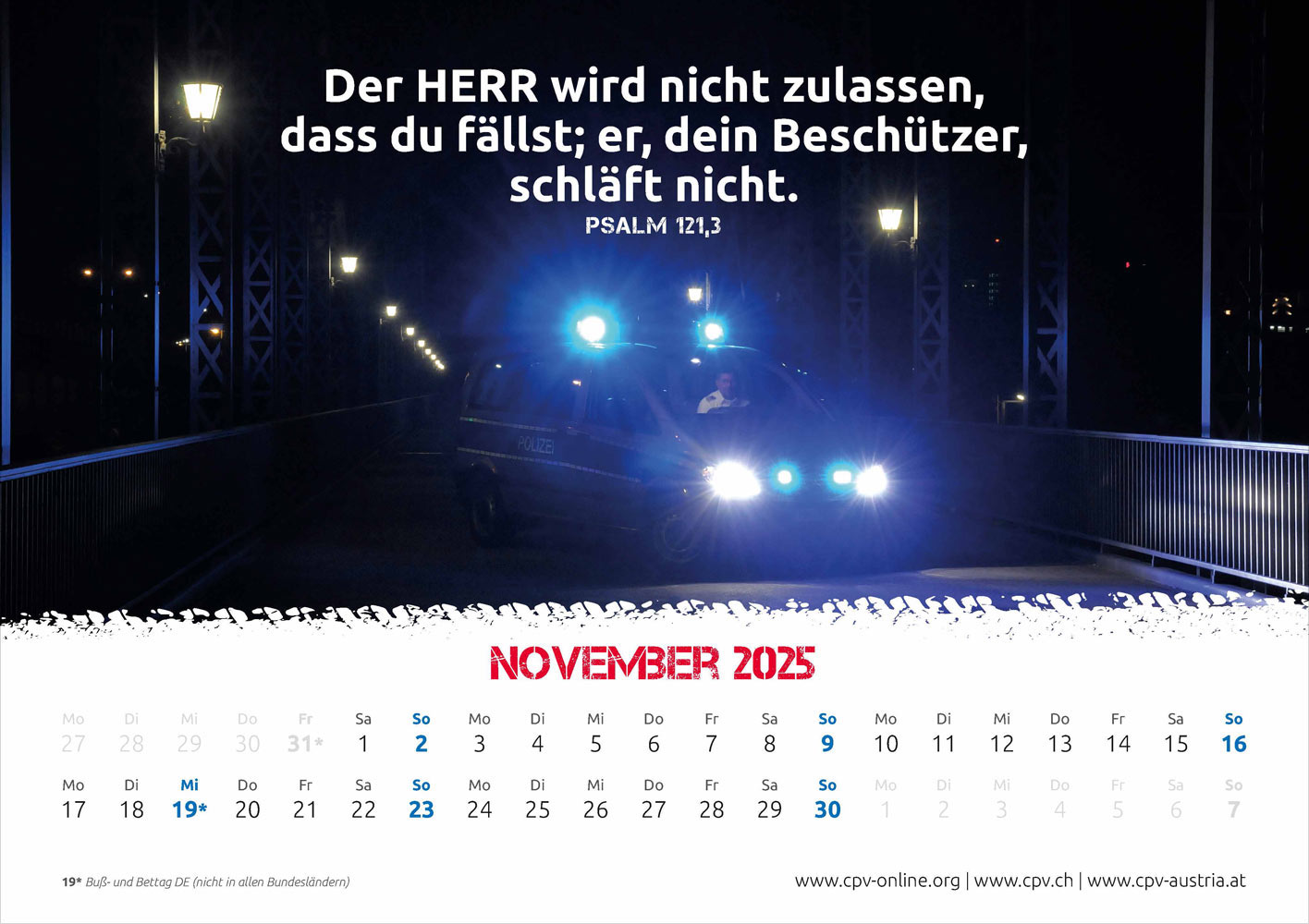 Mit Gott bei der Polizei 2025 - Wandkalender